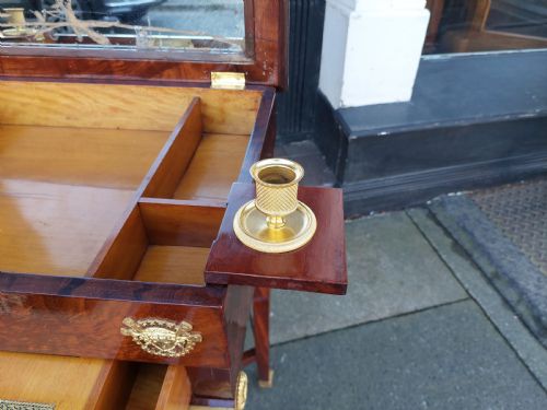 LATE 19THC FRENCH MAHOGANY AND SATINWOOD WRITING DESK - ADDITIONAL PHOTO 2