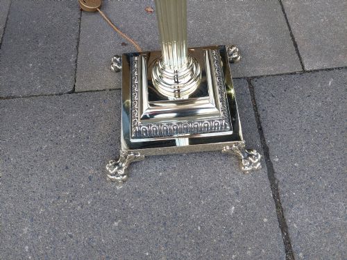 VICTORIAN NEOCLASSICAL BRASS LAMP STANDARD - ADDITIONAL PHOTO 4