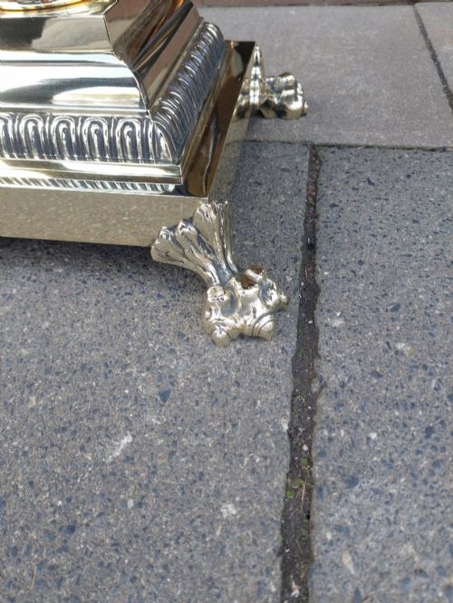 VICTORIAN NEOCLASSICAL BRASS LAMP STANDARD - ADDITIONAL PHOTO 6
