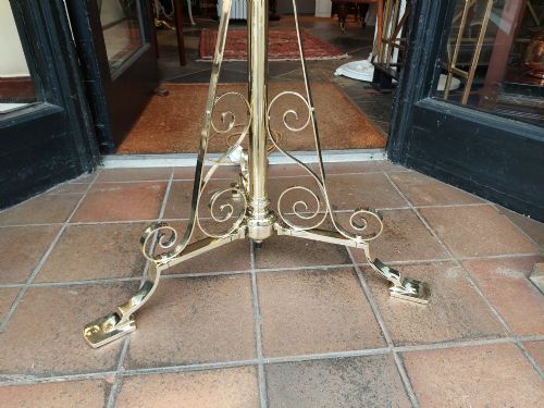 EDWARDIAN BRASS STANDARD STEAMER LAMP - ADDITIONAL PHOTO 1