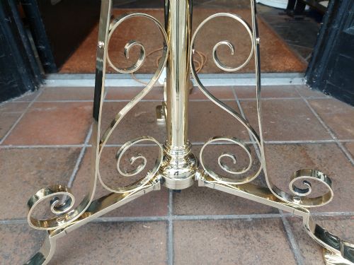 EDWARDIAN BRASS STANDARD STEAMER LAMP - ADDITIONAL PHOTO 3