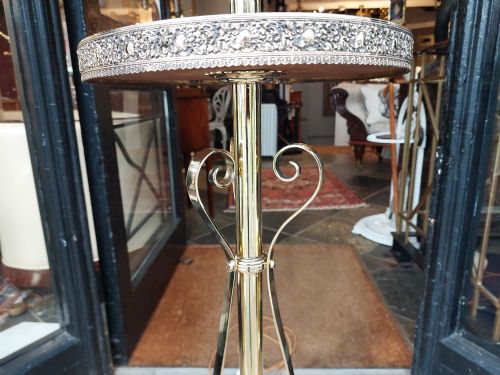 EDWARDIAN BRASS STANDARD STEAMER LAMP - ADDITIONAL PHOTO 4