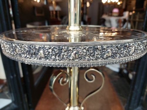 EDWARDIAN BRASS STANDARD STEAMER LAMP - ADDITIONAL PHOTO 5