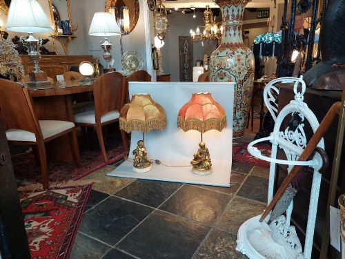 PAIR OF ITALIAN GILT ALABASTER MOUNTED CHERUBIC TABLE LAMPS - ADDITIONAL PHOTO 7