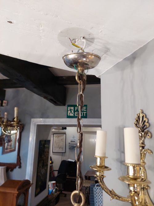 1920'S HAND PAINTED GLASS SHADE - ADDITIONAL PHOTO 2