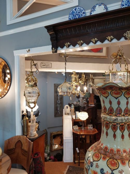 1920'S HAND PAINTED GLASS SHADE - ADDITIONAL PHOTO 6