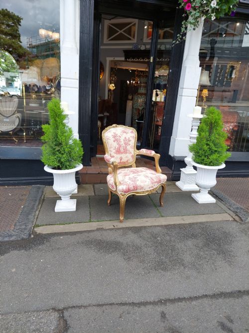 LATE 19THC FRENCH GILTWOOD OPEN ARM CHAIR - ADDITIONAL PHOTO 1