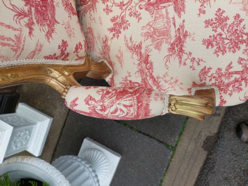LATE 19THC FRENCH GILTWOOD OPEN ARM CHAIR - ADDITIONAL PHOTO 6