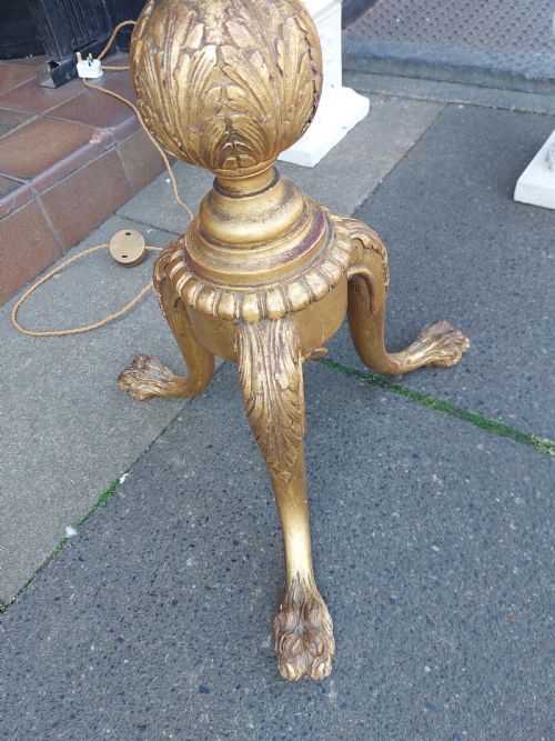 GILTWOOD STANDARD LAMP IN NEOCLASSICAL ADAM MANNER - ADDITIONAL PHOTO 1