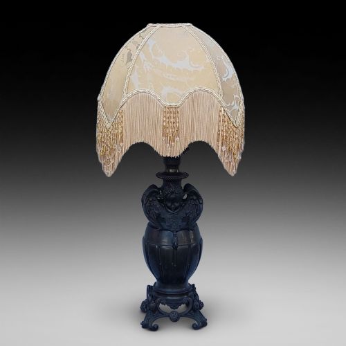 LARGE 19THC BRONZE CONVERTED TO A TABLE LAMP