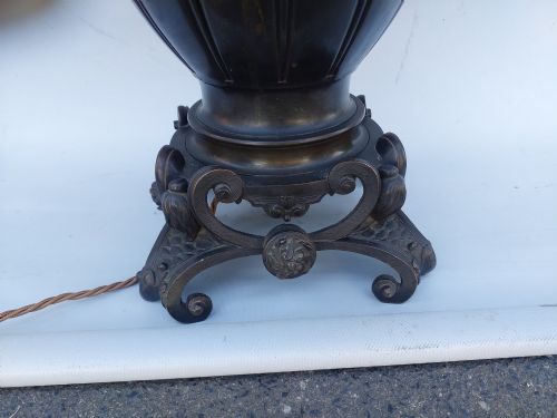 LARGE 19THC BRONZE CONVERTED TO A TABLE LAMP - ADDITIONAL PHOTO 1