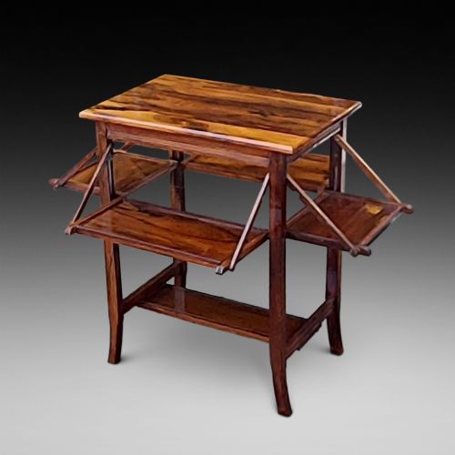 Edwardian Campaign Style Rosewood Cake Serving Table