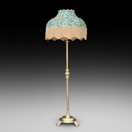 Victorian Adjustable Brass Oil Lamp Standard
