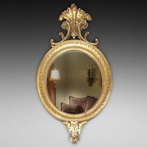 Early 19thc Giltwood & Gesso Wall Mirror