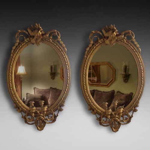 Pair of Late 19thc Gilt Painted Girandoles
