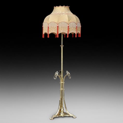 Victorian Brass Adjustable Standard Oil Lamp