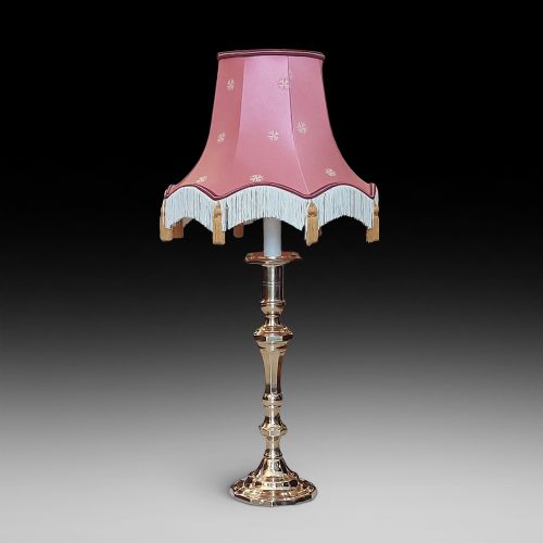 Victorian Brass Candlestick Lamp