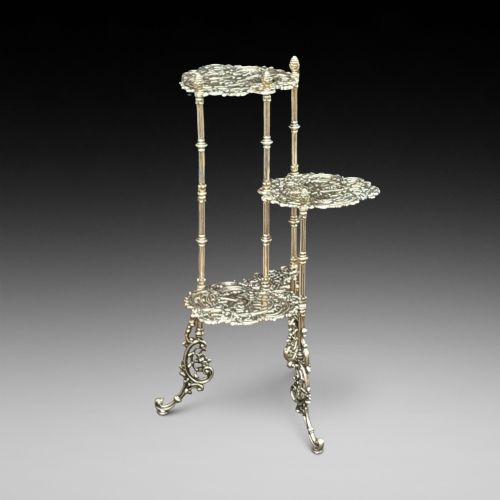 Victorian Ornate Brass Three Tier Stand