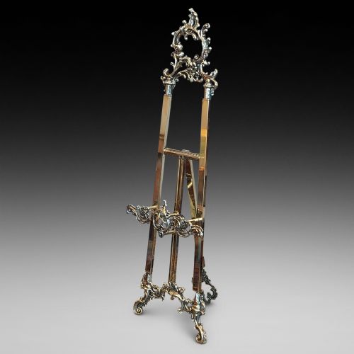 Early 20thc Rococo Style Brass Easel