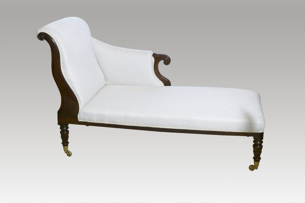 William IV Mahogany Framed Chaise Longue