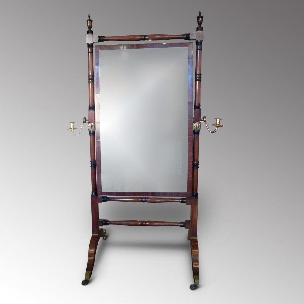 Regency Mahogany Cheval Mirror