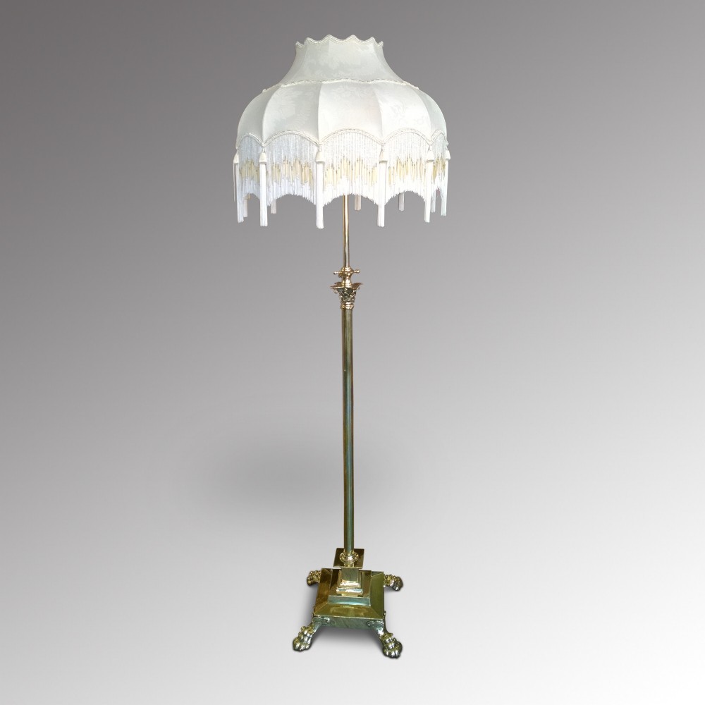 Late Victorian brass extending standard lamp