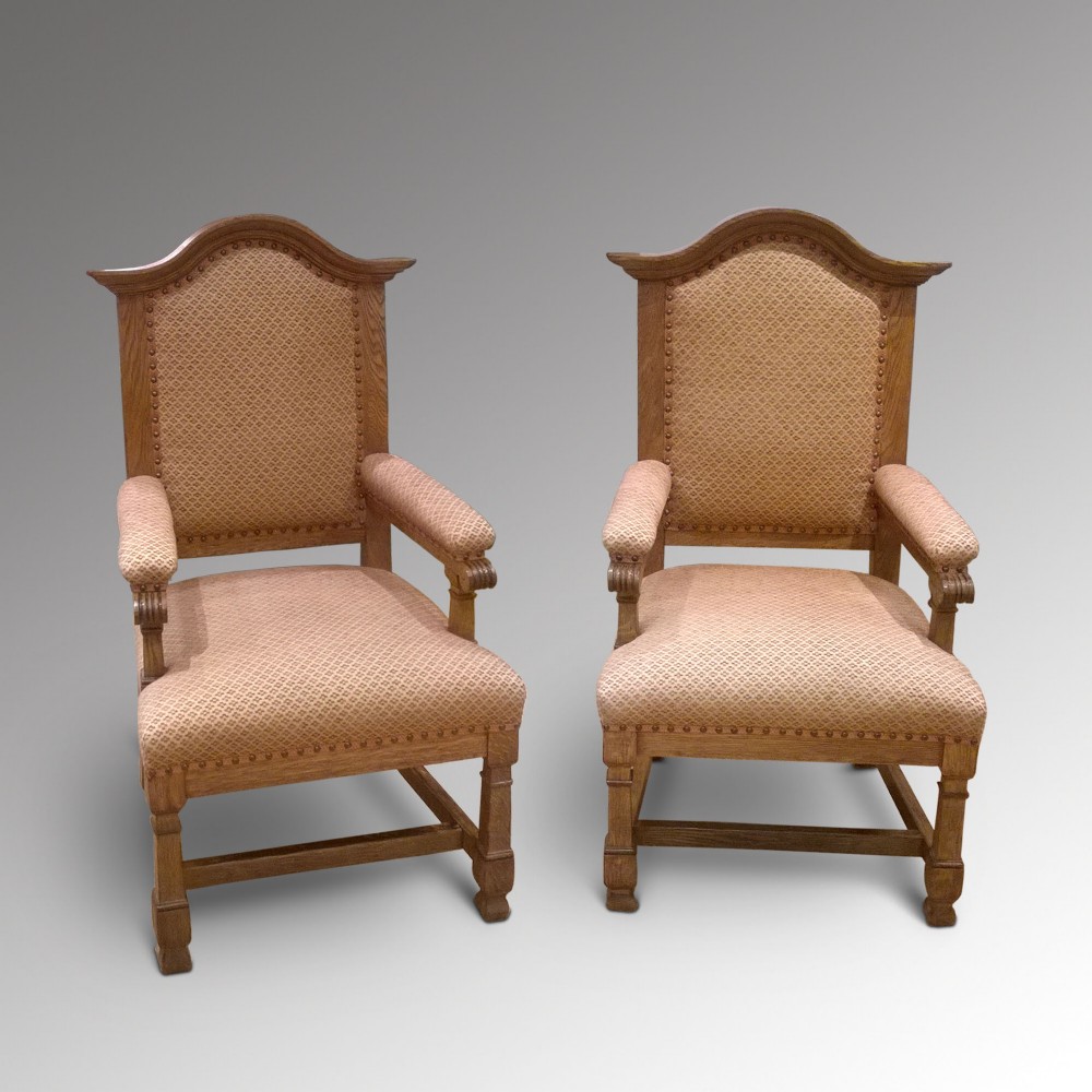 pair of French Oak Armchairs 