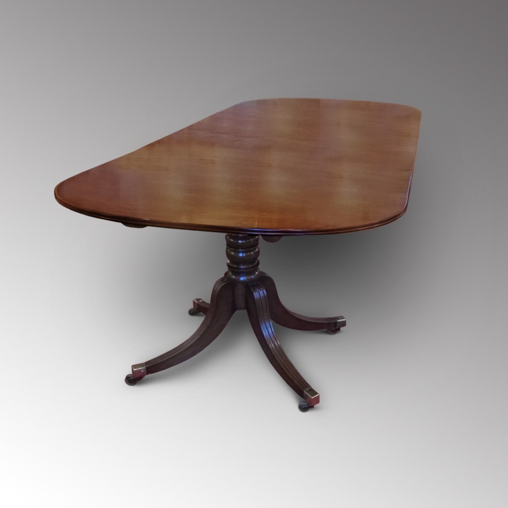 Regency Mahogany Twin Pillar Dining Table