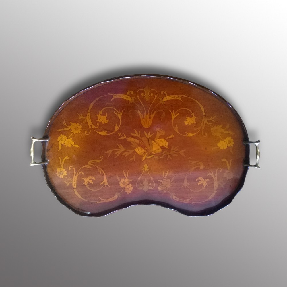 Edwardian Mahogany Kidney Shaped Tray