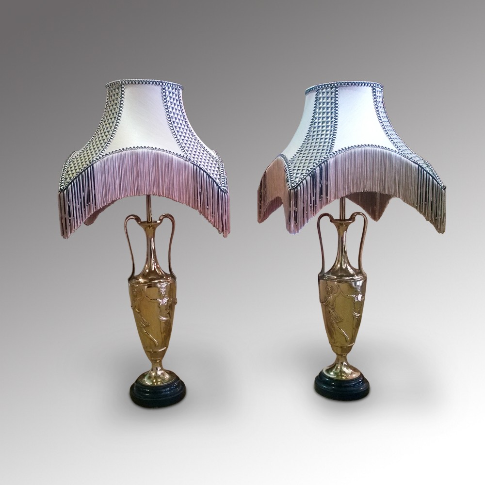 Pair of Electro Plated Gilt Lamps
