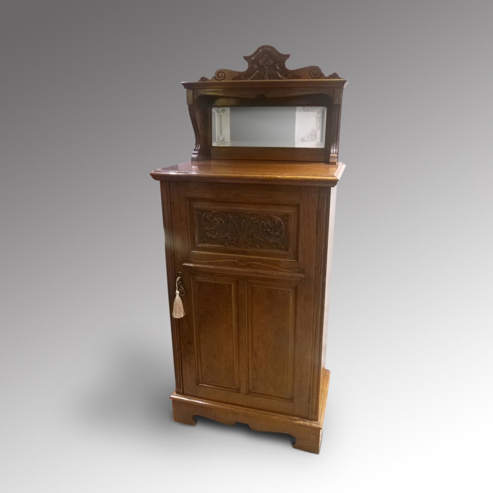 Art Nouveau Walnut Music Cabinet