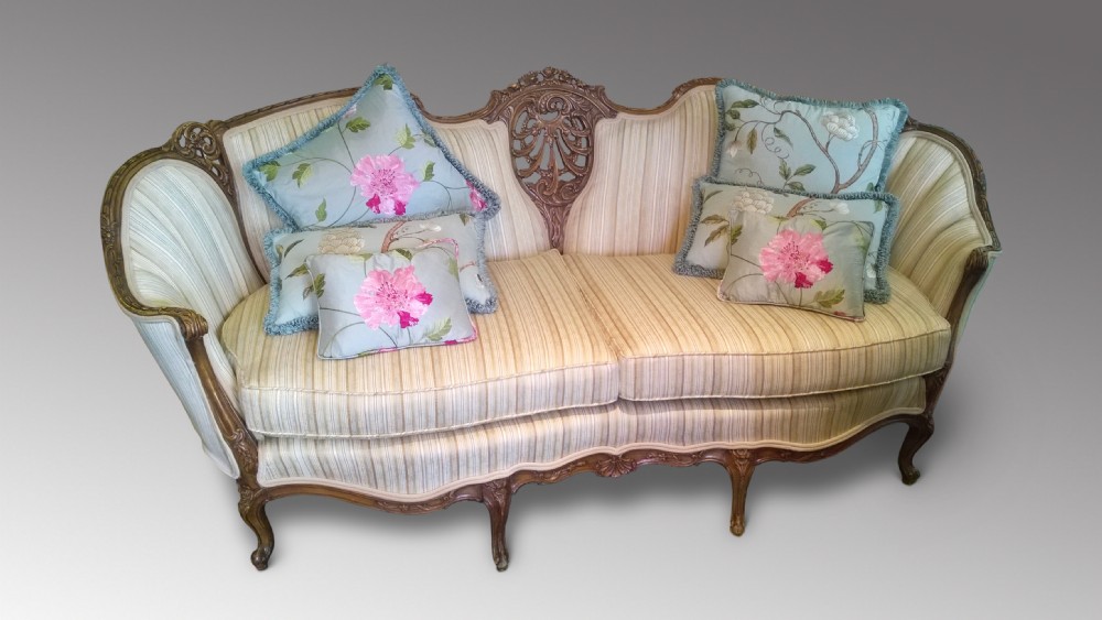  French Walnut Framed Settee