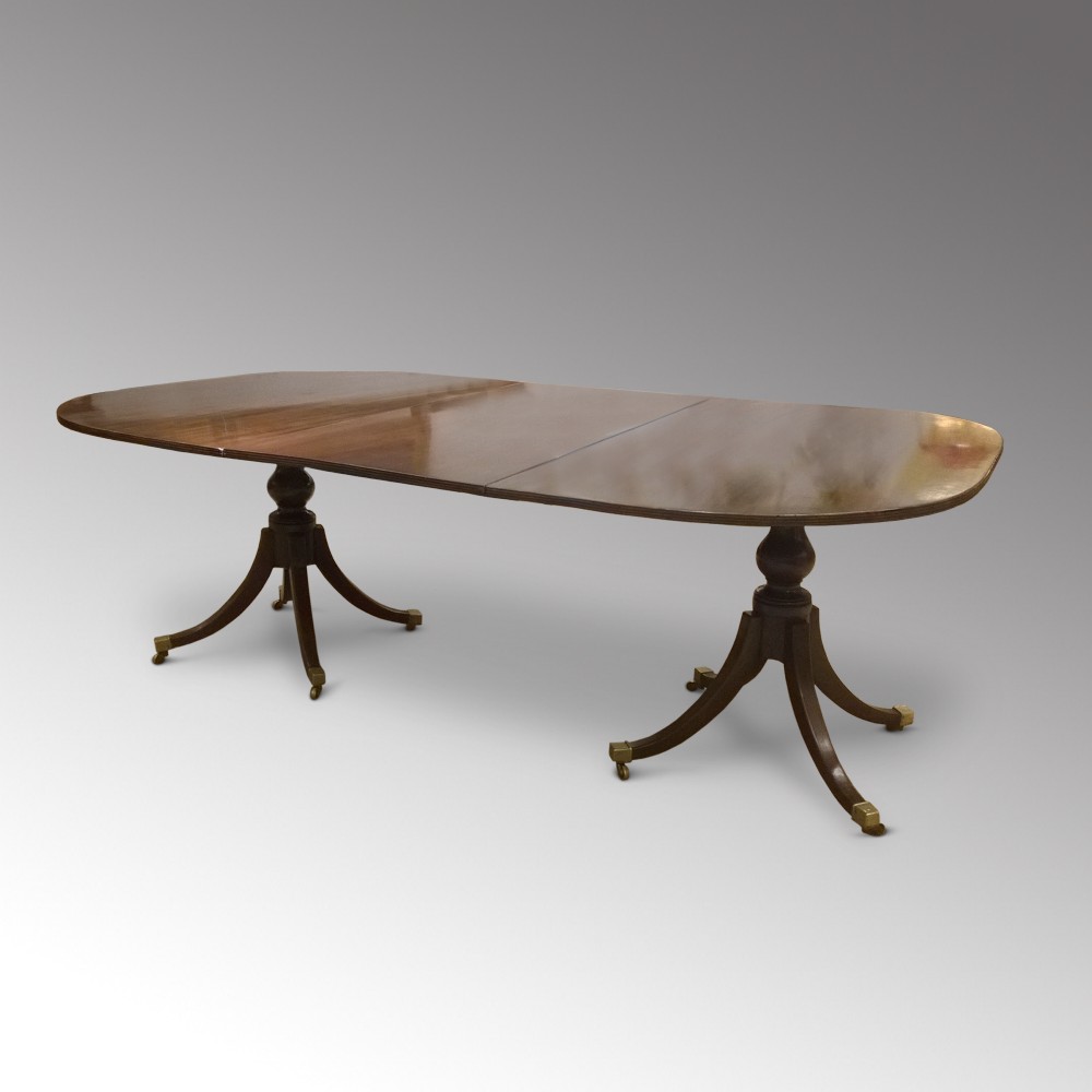 Regency Mahogany Twin Pillar Dining Table