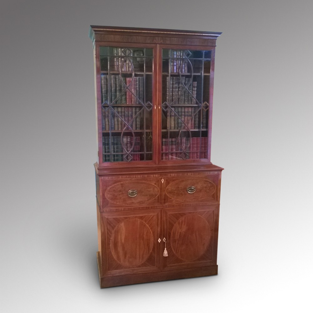 George III Mahogany Sectretaire Bookcase