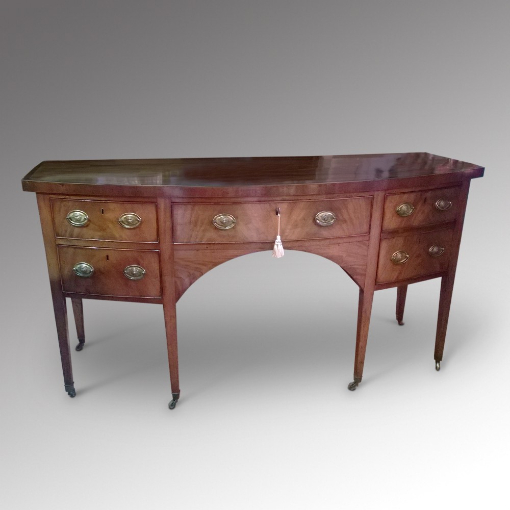 Late 18th C Mahogany Bowfront Sideboard