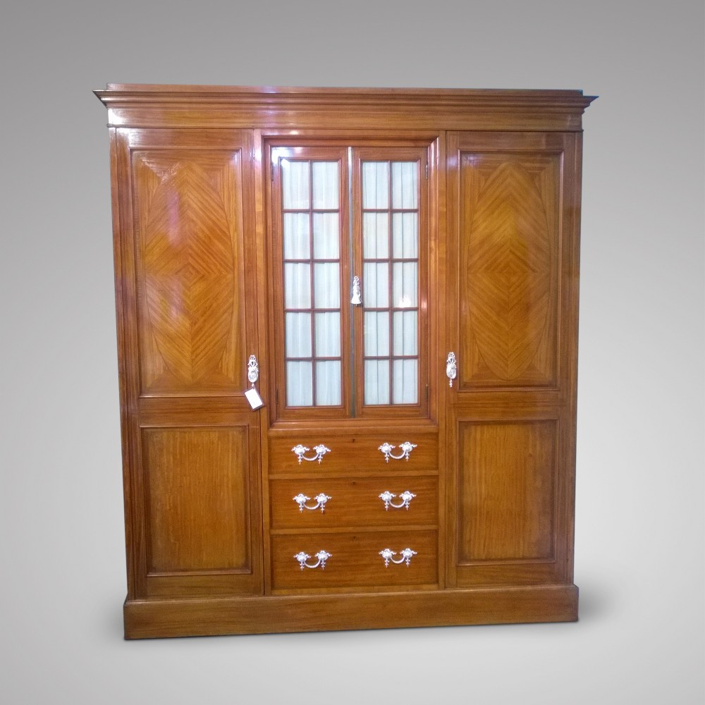 Late 19th Century Satinwood Wardrobe