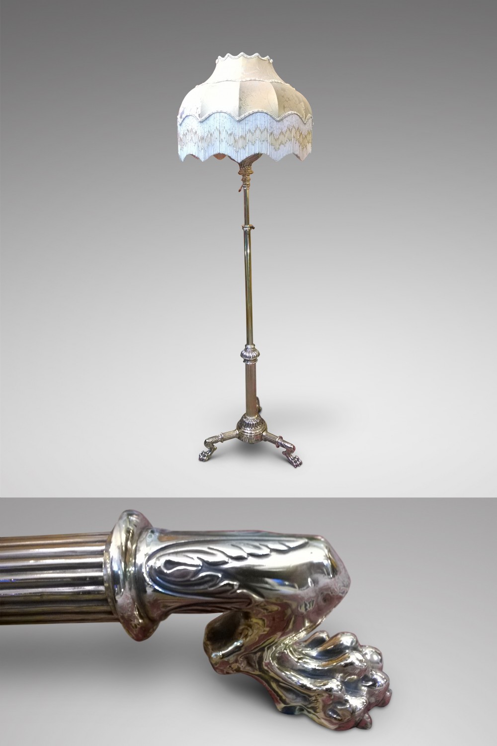 Victorian brass oil lamp standard