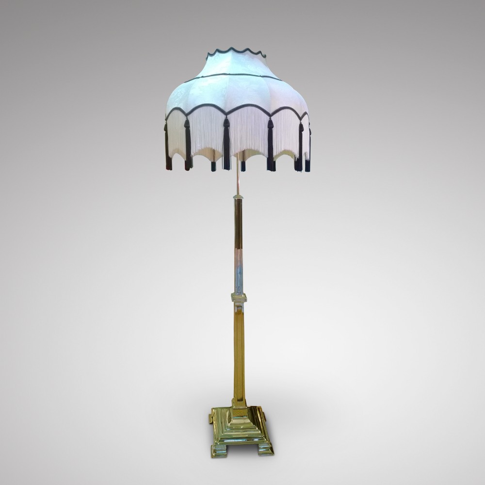 Art Deco Brass Extending Standard Lamp