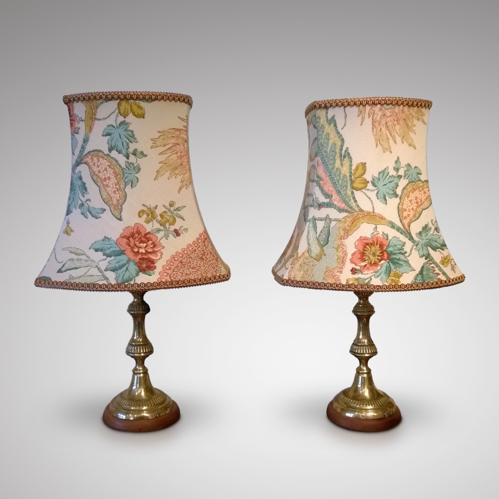 Pair Brass Lamps
