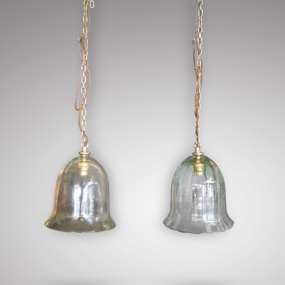 Pair of Shaped Glass Lamps
