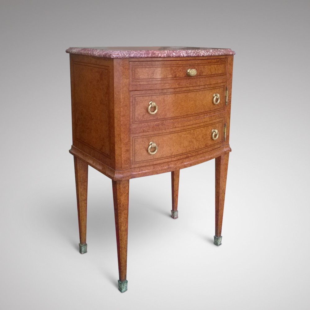 French Amboyna Bedside Cabinet