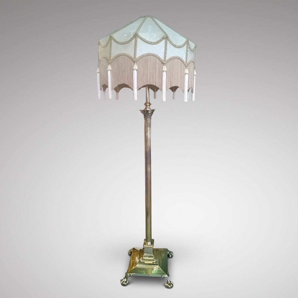 Edwardian Extending Brass Standard Lamp