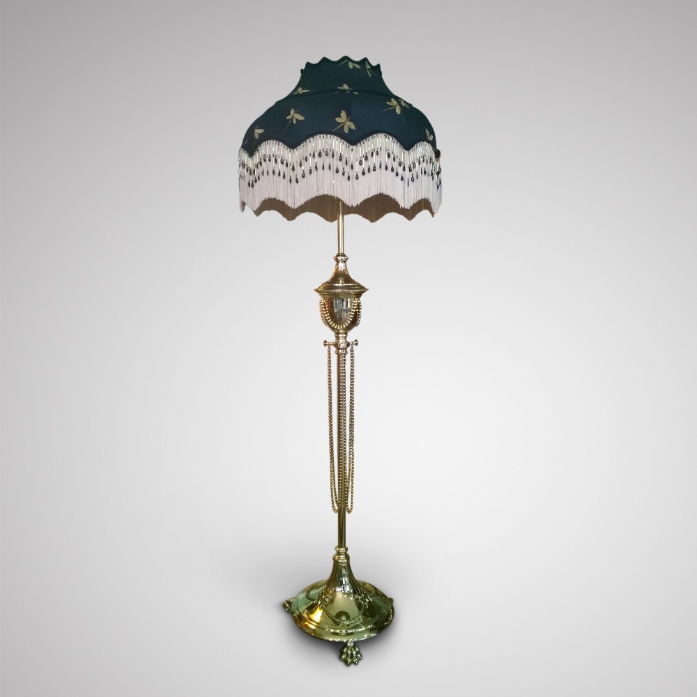 Victorian Brass Extending Standard Lamp