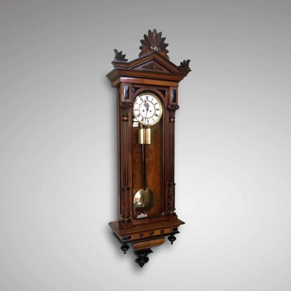 Walnut Twin Train Vienna Clock