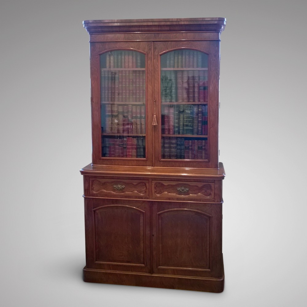 Victorian Black Walnut Cupboard Bookcase