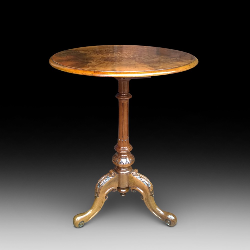 Victorian Burr Walnut and Inlaid Occasional Table