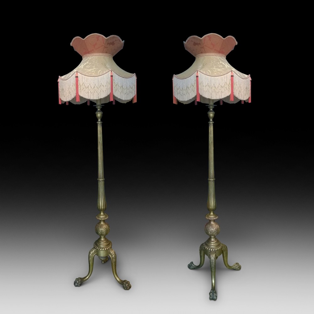 Pair of 1920's Giltwood Standard Lamps 
