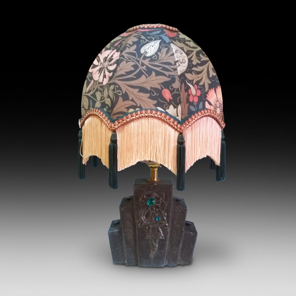 Arts and Crafts Pewter Lamp 