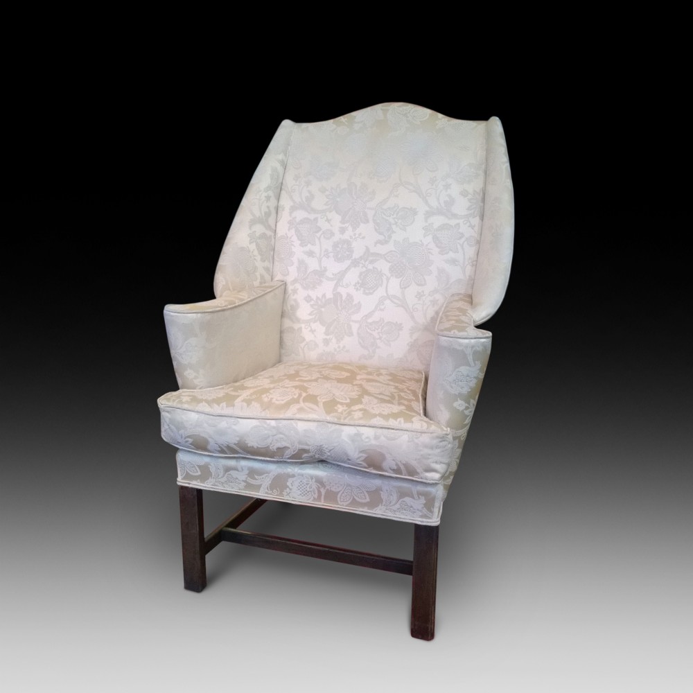 Late Georgian Mahogany Framed Wing Armchair