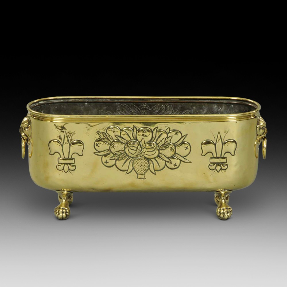 Late Victorian brass planter